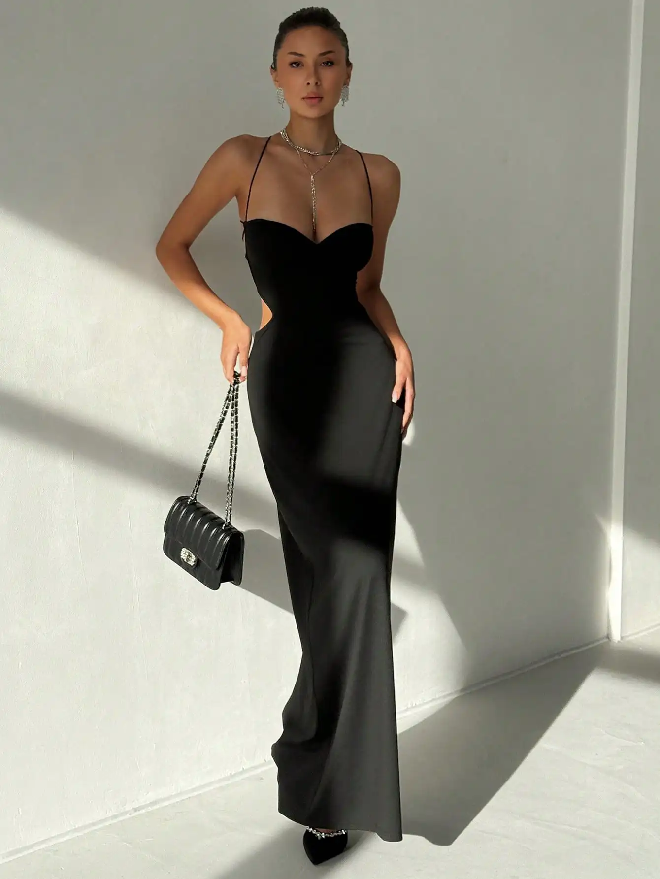 Aloruh Vestido camisola con cintura torcida y recorte lateral para mujer, diseño ajustado, vestido de fiesta de té, vestidos de verano para mujer, Festival de trajes rave