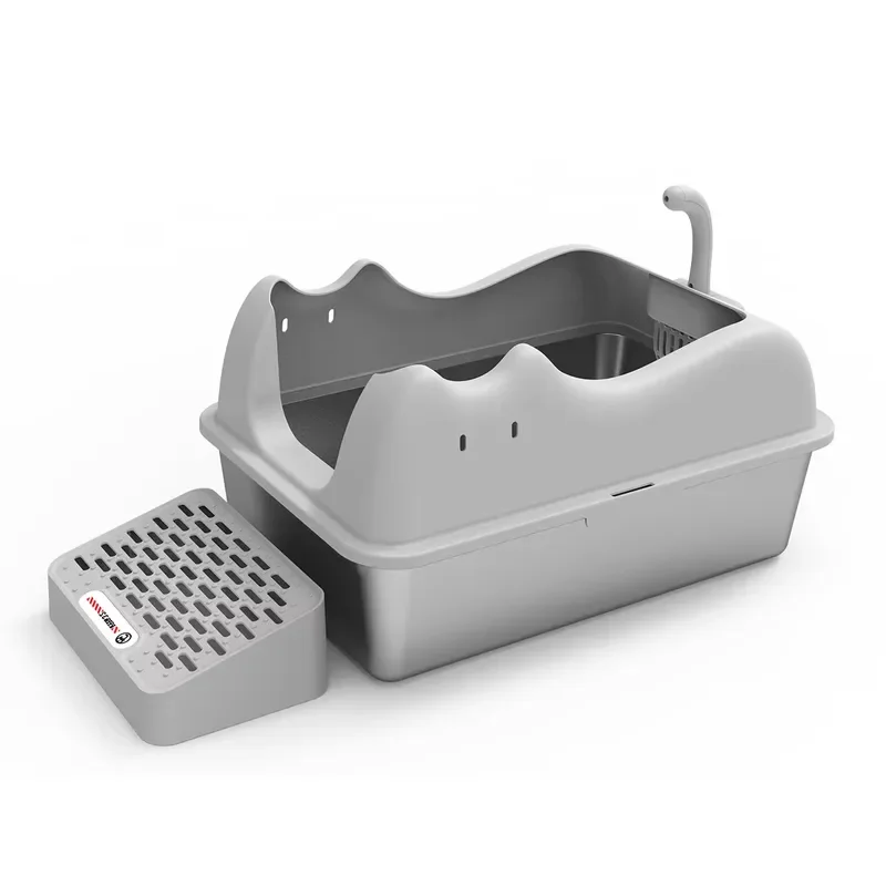 Factory Bestseller Cat Kitty Box With High Walls Lid Never Absorbs Odors Stainless Steel Cat Box With High