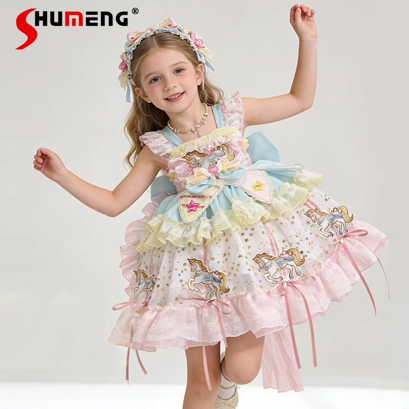 

Платье-пачка для девочек «Принцесса Свит Бэби» 2026: Новое праздничное платье с цветами для дня рождения, детское вечернее платье без рукавов в стиле Лолита