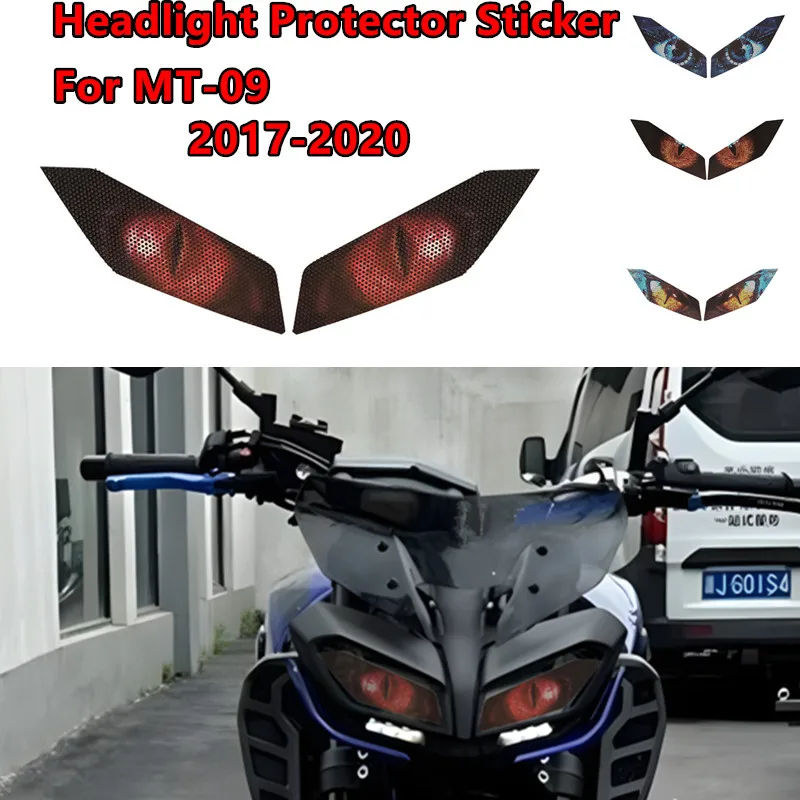 

Motorcycle accessories headlight protection sticker Front Fairing Headlight Sticker Guard Sticker for yamaha MT-09 MT09 2017 18