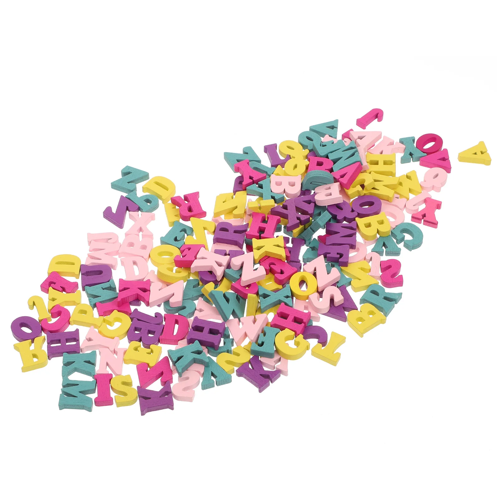 200 stuks kunst en ambachten voor kinderen houten alfabet letter volkstegels nummer knutselen letters DIY Engelse chips kleurrijk kind