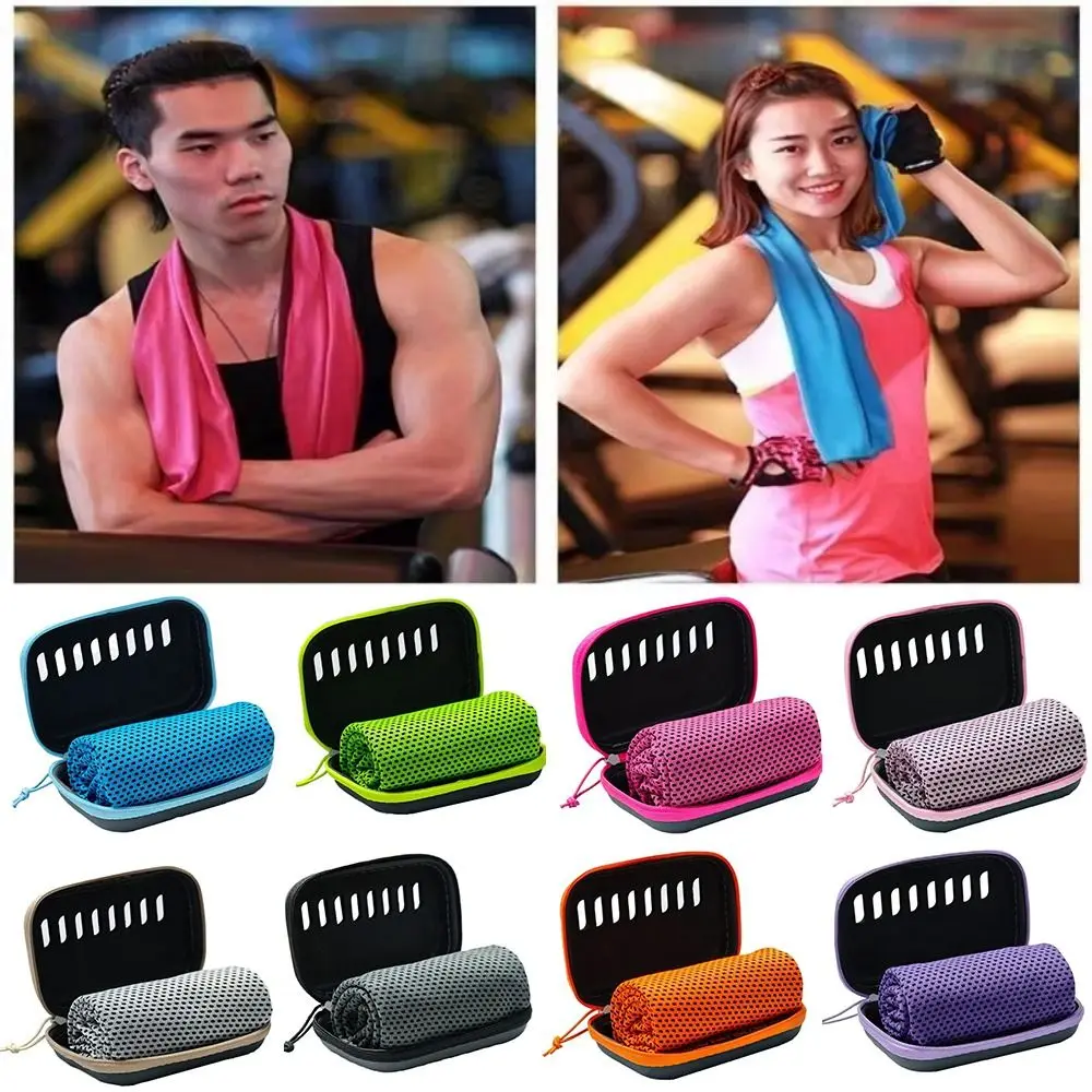 

Polyester Quick Dry Fitness Cool Towel Microfiber EVA Boxed Sports Cooling Ice Towel Absorbent Running Fitness Towel Summer
