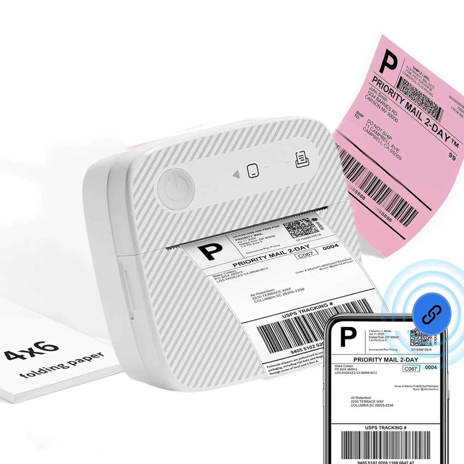 Mini impressora térmica para fotos Sticky Notes, Scrapbooks, Memos Labels, Study Note, impressão compatível com Bluetooth