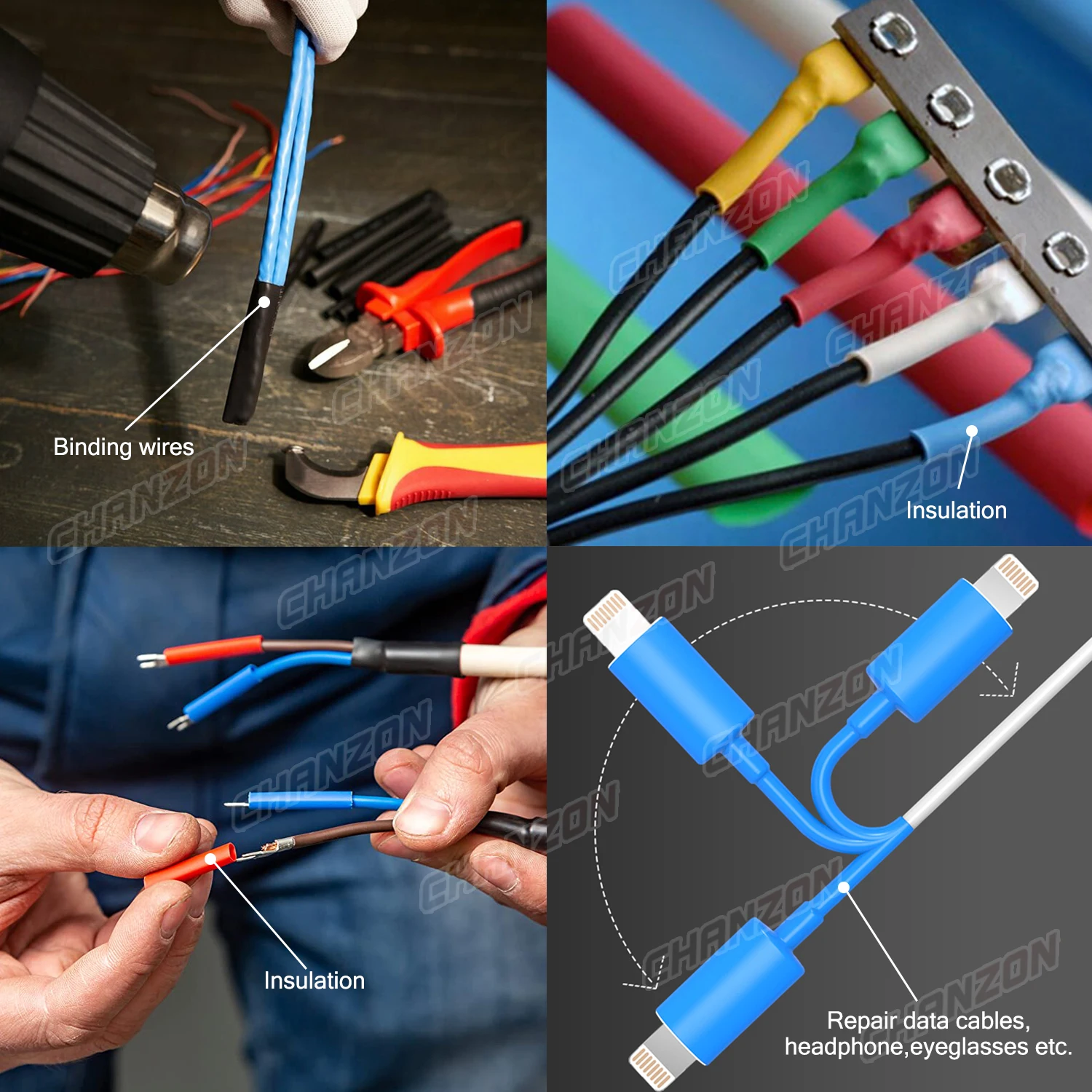 160-850pcs 2:1 Heat Shrink Tubing Kit Shrinkable Wire Insulation Polyolefin Wires electrical tubing Heat-Shrink Pipe Assorted