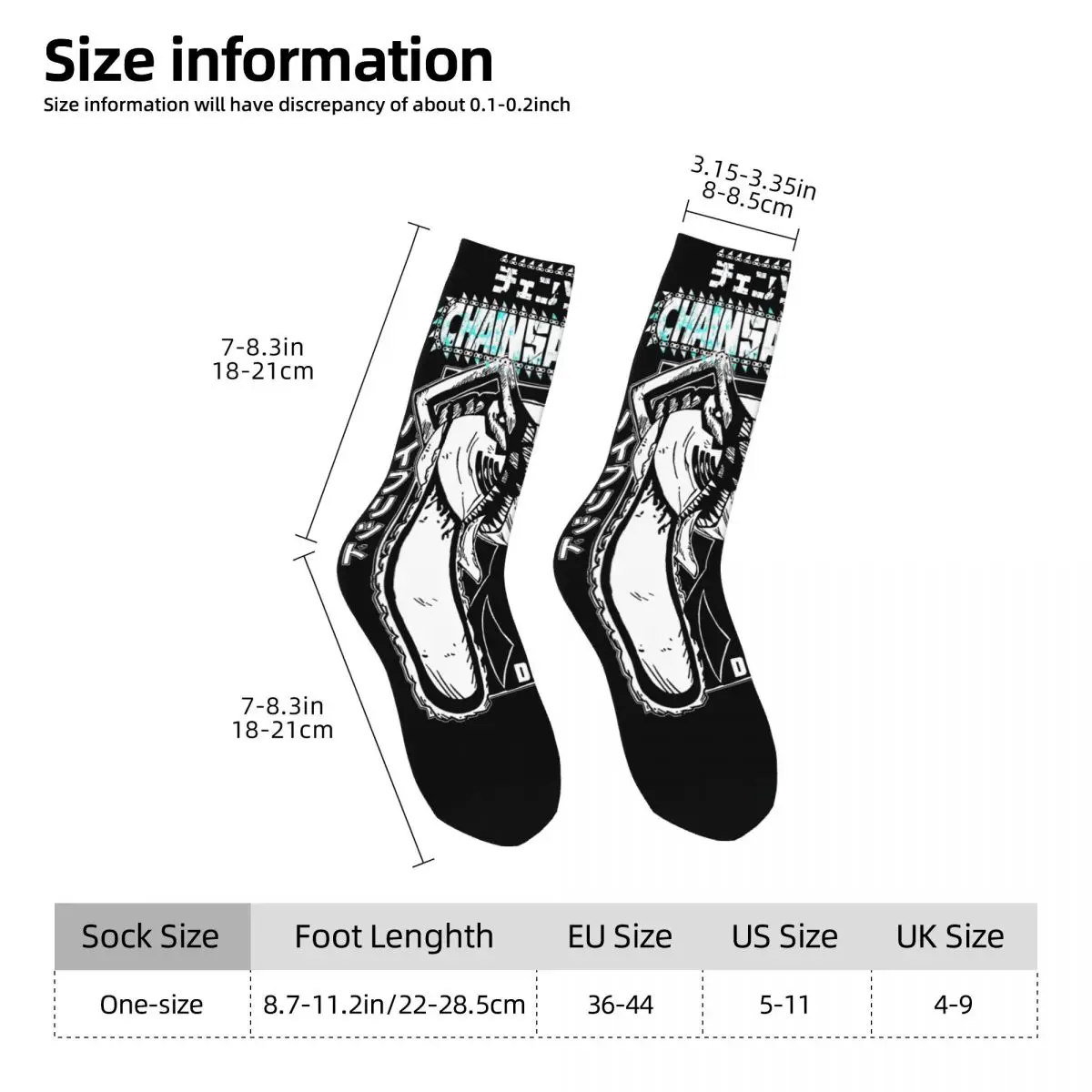 Anime Chainsaw Acid Socks para homens e mulheres, Beautiful Motion Printing, Adequado para todas as estações Dressing Gifts