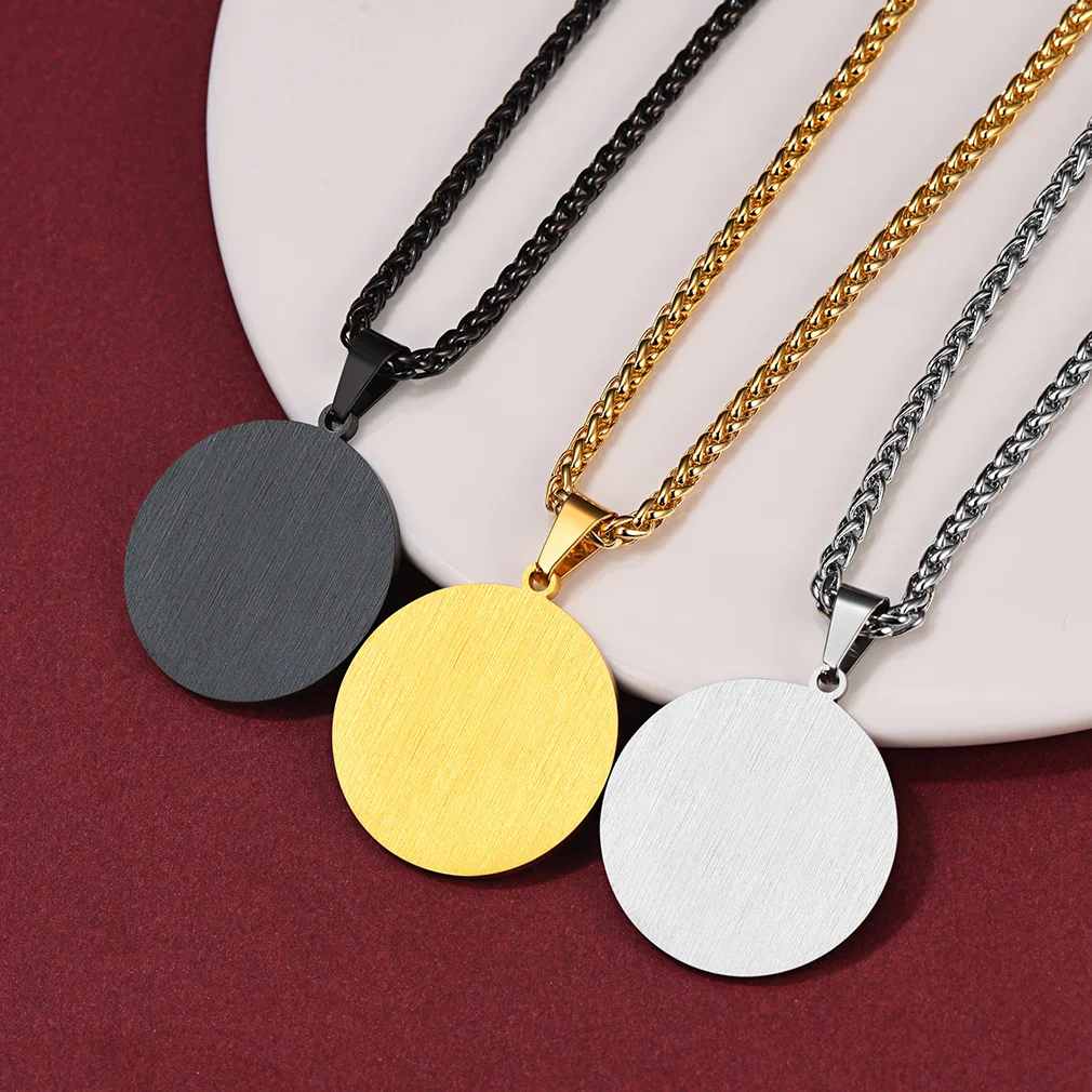Stainless Steel Buddha Buddhist Mandala Pendant Necklace for Men Women 22 Inches Chain Unisex Jewlery Gift