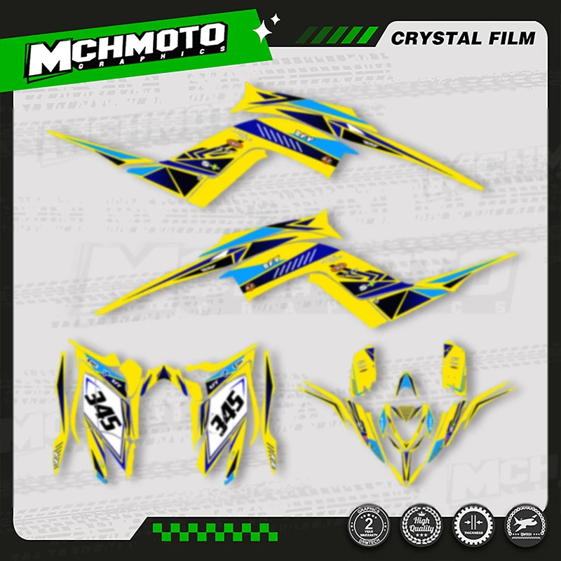 

MCHMFG For Yamaha Raptor 700 2013-2023 Custom Team Motorcycle Plastic Graphics Background Decal Stickers Kits Number Name Custom