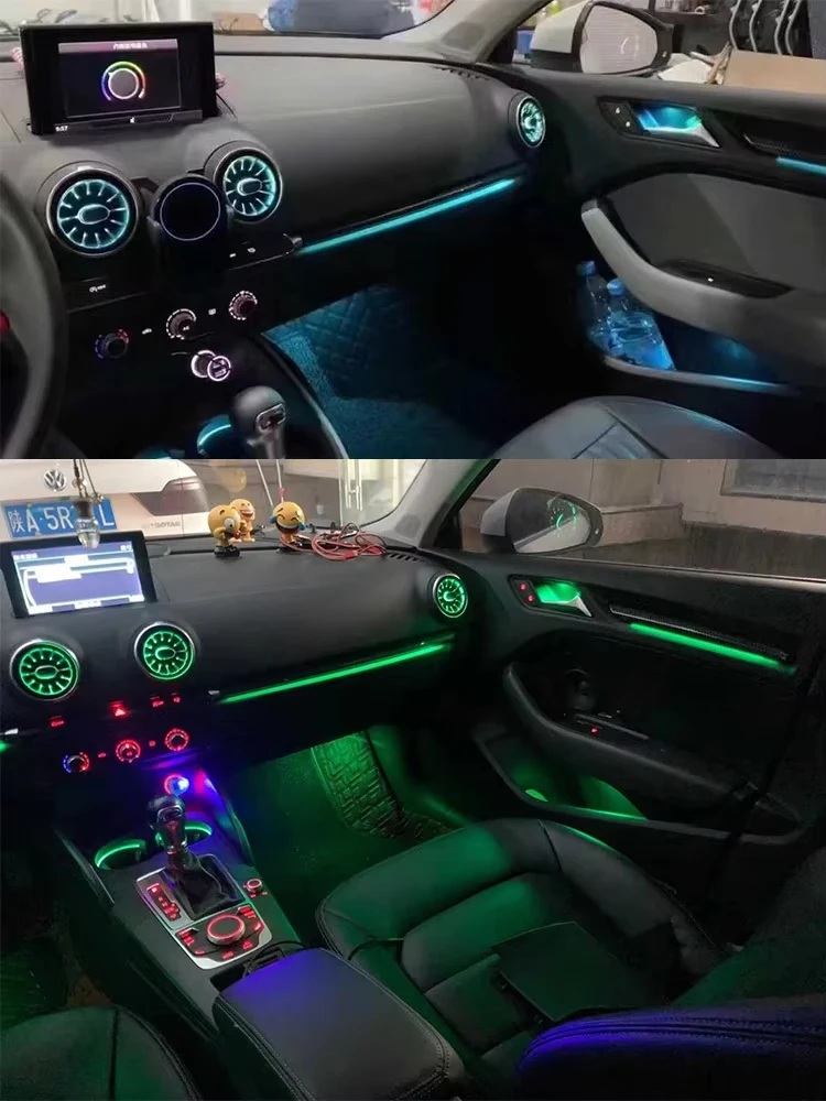 Symphony Ambient Light For Audi A3 L A3L 8Y 2021-2024 26 Leds Laser Carving Dashboard Saddle Door Atmosphere Lamp LED Kit BT APP