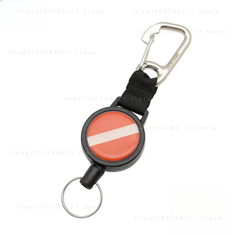 Diving Stainless Steel Wire Stretch Spring Rope Lanyard Antilost Key Ring BCD Accessory