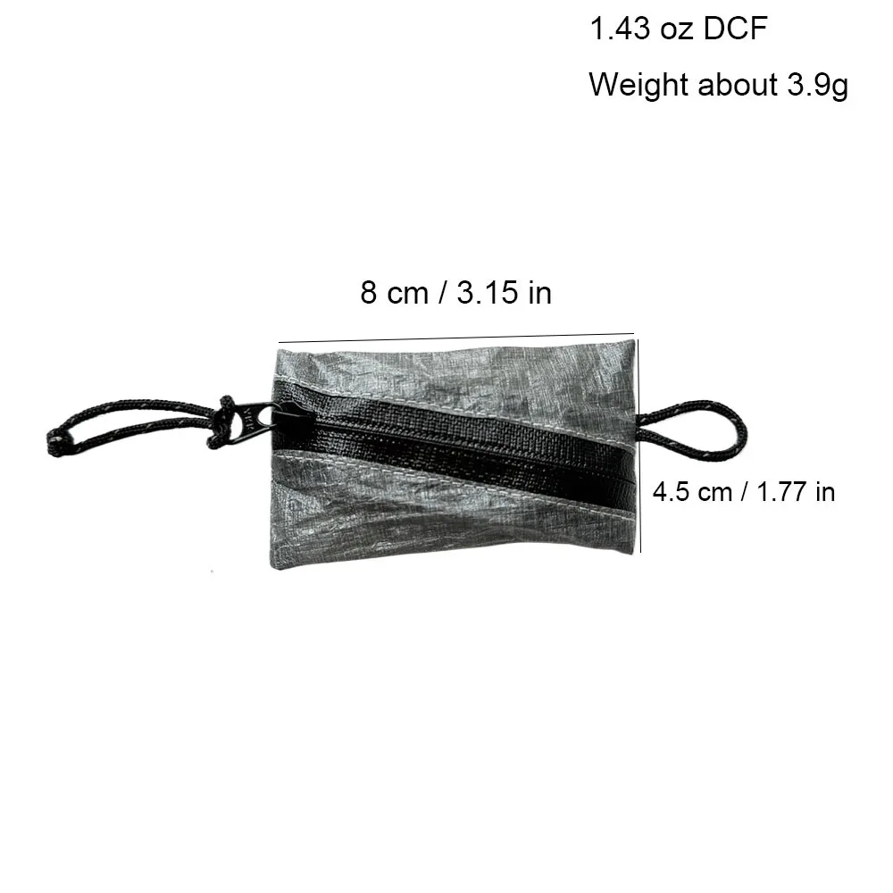 Trail Münzbeutel, ultraleicht, 3,9 g, DCF, 1,43 oz, Mini-YKK-Reißverschluss, EDC-Halter für Rucksackreisen