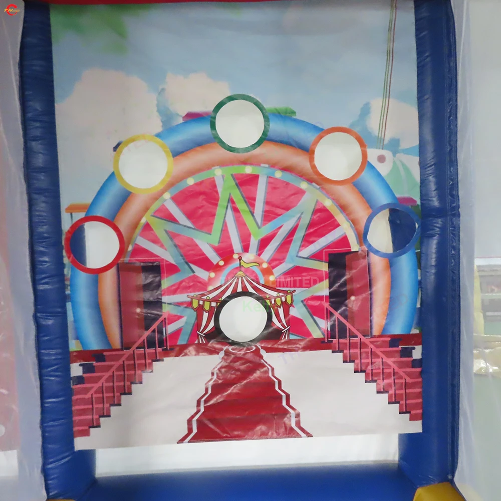 Commerciale Durevole 5x3m Gonfiabile Ascia Lancio Palla Lancio Gonfiabile Dardo Da Tavolo Gioco Sportivo 3 IN 1 Giocattolo Combo in Vendita