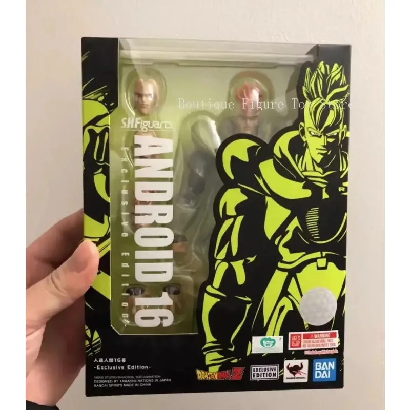 

100% Original Bandai Sh Figuarts Shf Sdcc Android 16 Exclusive Edition Action Figures Anime Model Toys Figura Pvc Gifts In Stock