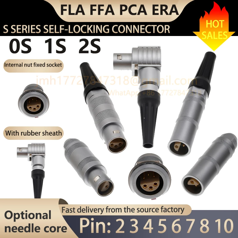 0S.1S.S.FFA.FLA plug PCA.ERA socket. 2.3. 4. 5.6. 7. 8. 10 pins Push pull self-locking connector for audio and video transmissio