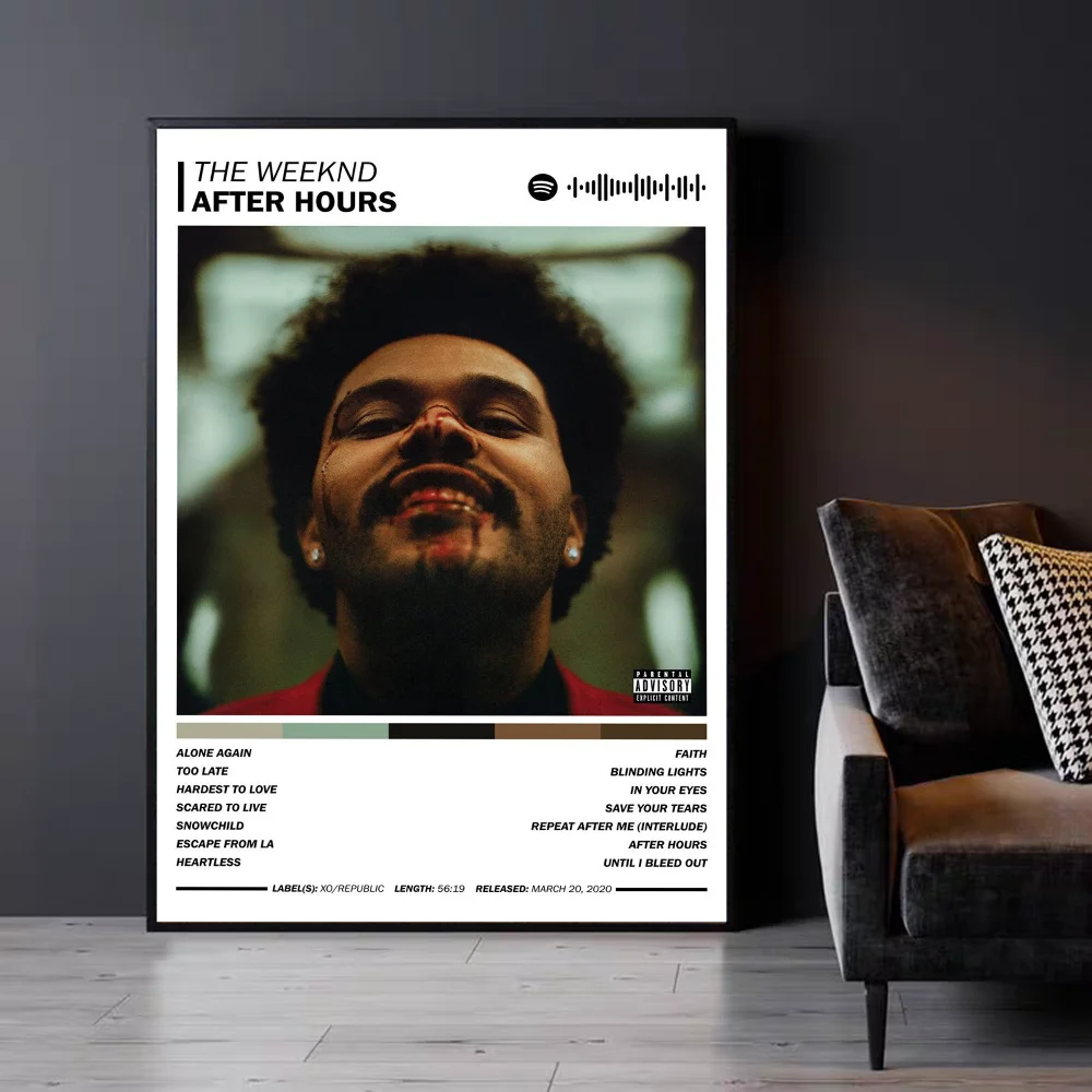 Singer The Weeknd Classic Vintage Posters Waterproof Paper Sticker Coffee House Bar Home Decor