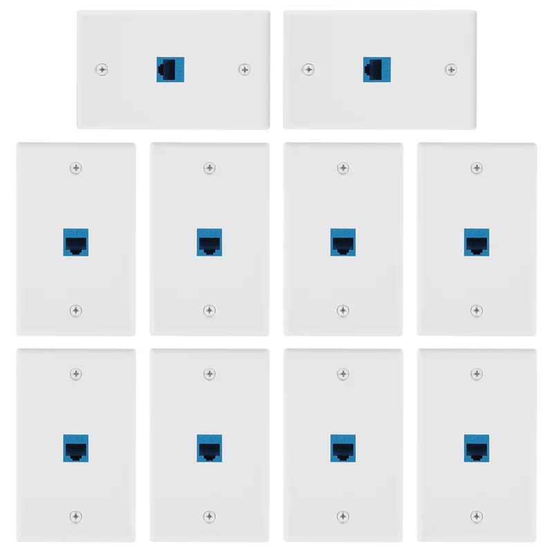 

10-компонентная настенная розетка Ethernet Cat6 RJ45, настенная пластина, гнездо «мама-мама», линейные соединительные пластины Ethernet-N33R