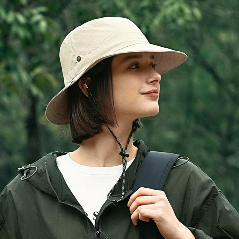 Waterproof Bucket Hat for Women 6cm Brim Sun Hat Foldable Hangable Outdoor Hiking Camping Panama Caps Quick Drying Basin Cap