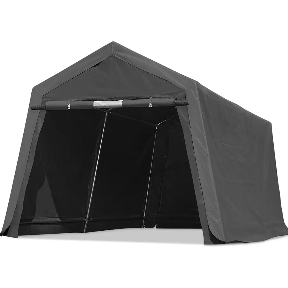 

10X10 ft Heavy Duty Outdoor Patio Portable Canopy Storage Shelter Shed Carport with 2 Rolled up Zipper Doors & Vents for Snowmo