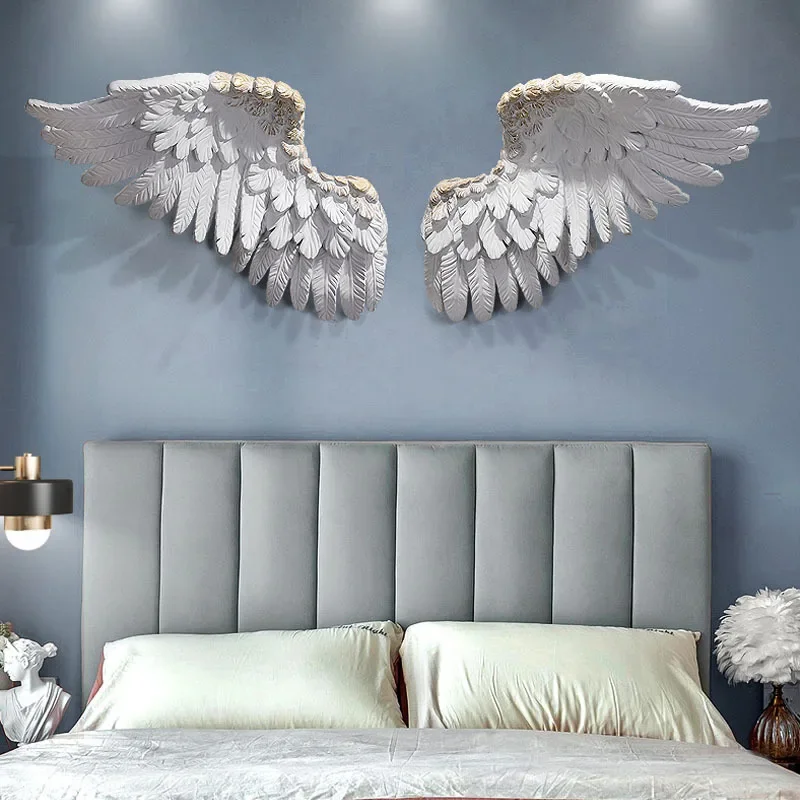 Nordic Style Home Decor Wings 3D Stereoscopic Wall Decoration Living Room TV Background Bedroom Bedside 3D Tridimensional Pendan