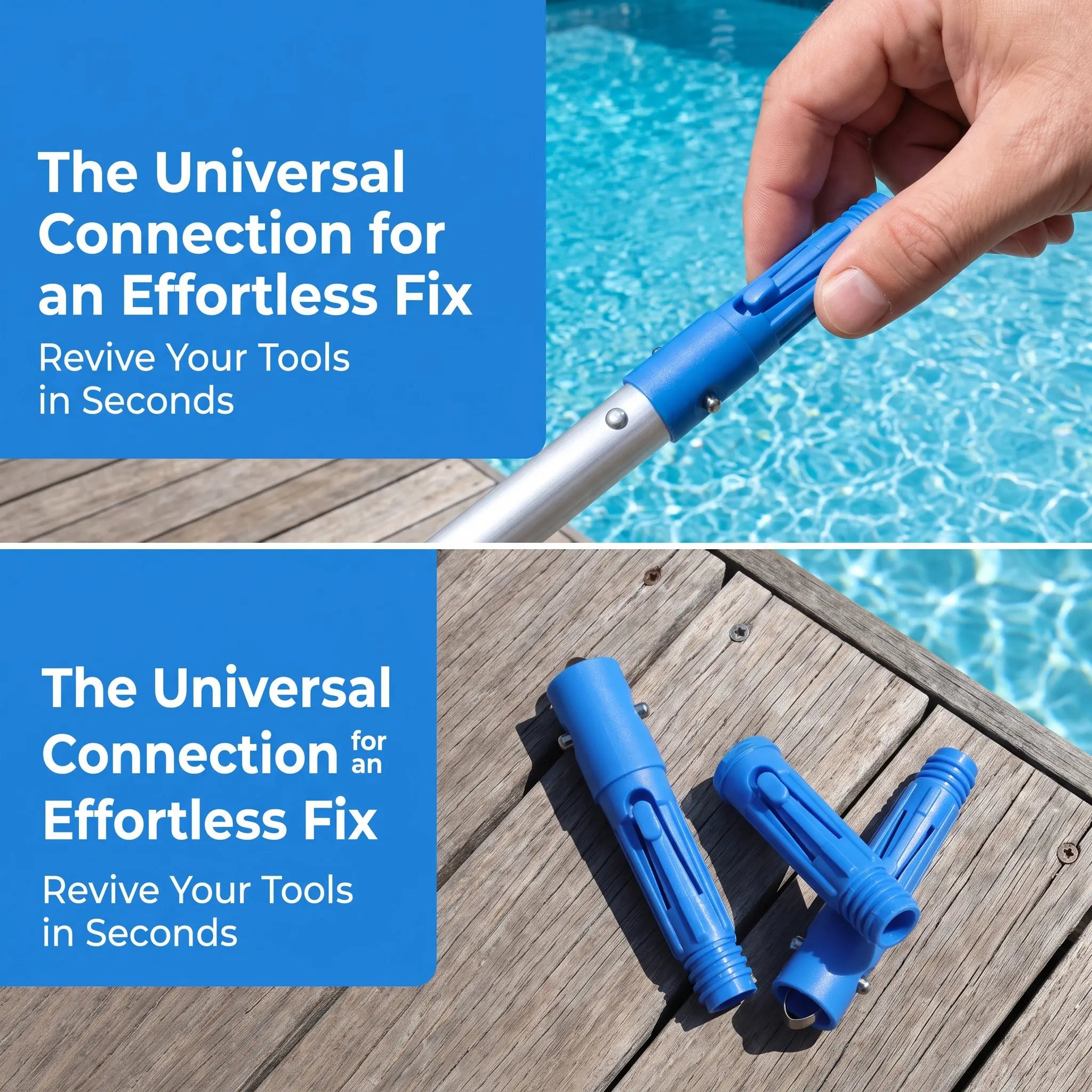 2Pcs Threaded Pole End Mop Handle Replacement Adapter Extension Pole Connector for 22Mm Broom Curtain Rod Cleaning Household