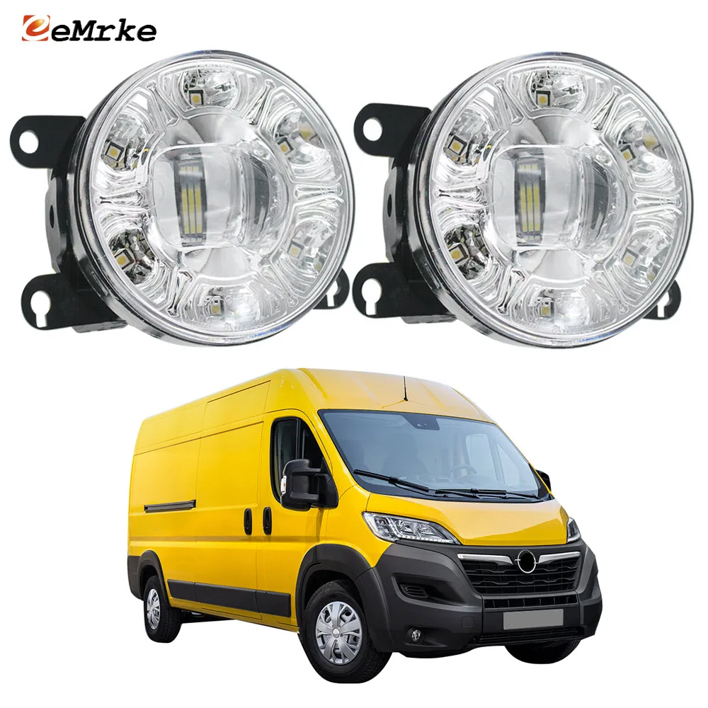 

2x LED Fog Lights Assembly PTF for Opel Movano MK III 2021 2022 2023 2024 with Lens + 6 DRL Car Daytime Running Light