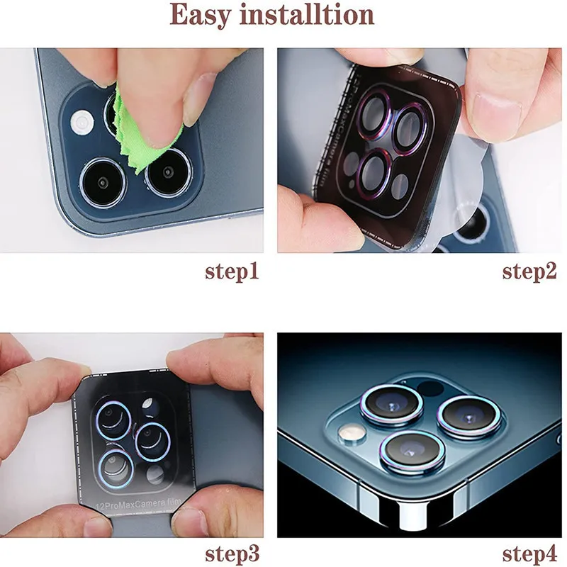 Imagem -03 - Kit Tray Alignment Instalação para Iphone Câmera Lens Protector Tampa de Vidro Anel de Metal 16 15 14 13 12 11 Pro Max 100 Pcs