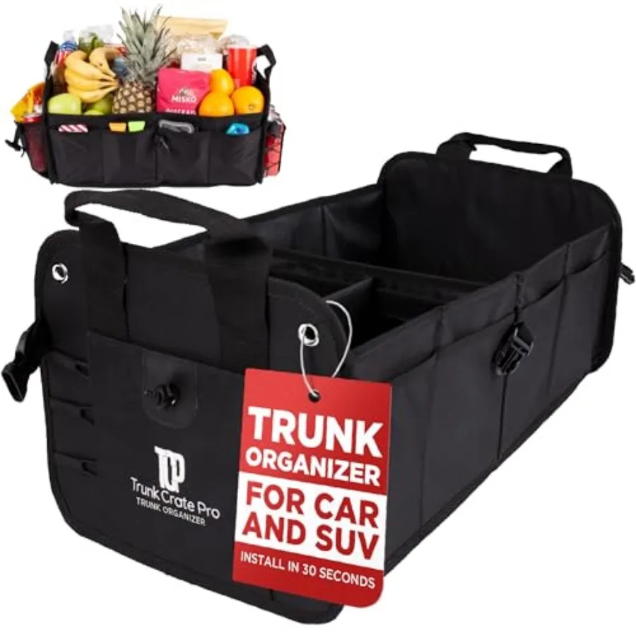 

Car Organizers and Storage Premium Adjustable Multi Compartments Car Storage Organizer Portable and Foldable SUV Trunk Organize