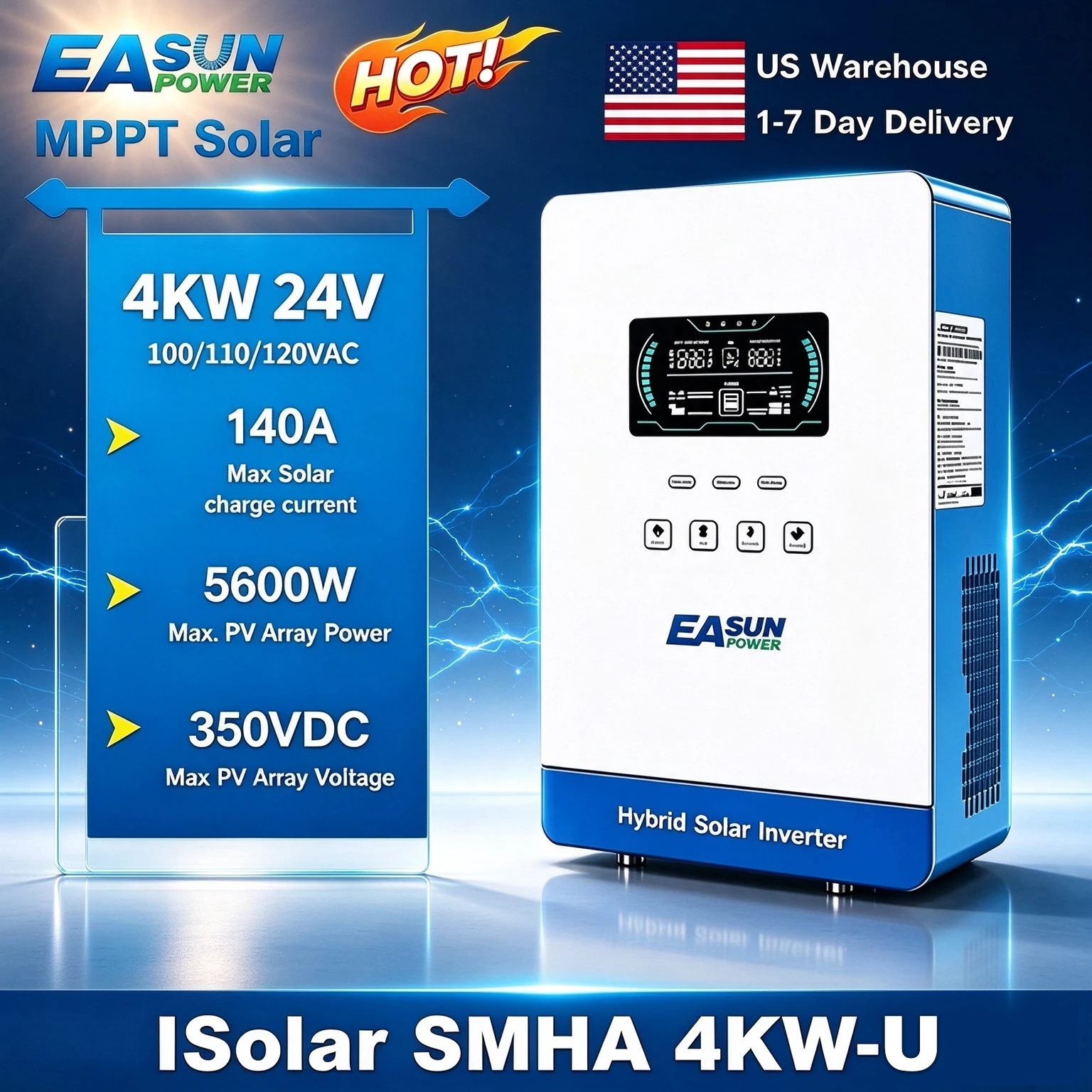 Inversor solar híbrido EASUN P - Grid Tie Inverter Limiter 2000W avaliação e preço
