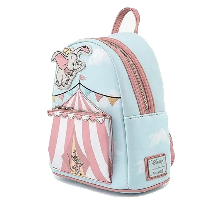 Dumbo Circus Backpack Cartoon Princess PU Leather Brand Women Pink Backpack Handbag Leisure Bag Children Schoolbag