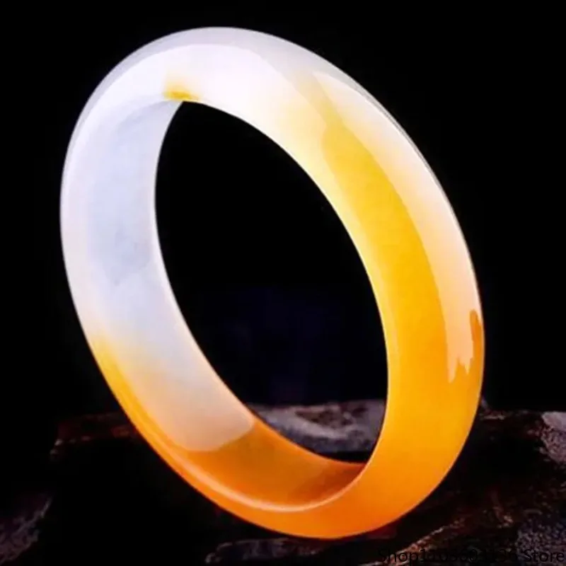 

Natural Jade Bracelet Female Ice Floating Yellow Jade Bracelet Ice Jade Floating Color Bracelet Bangles for Women