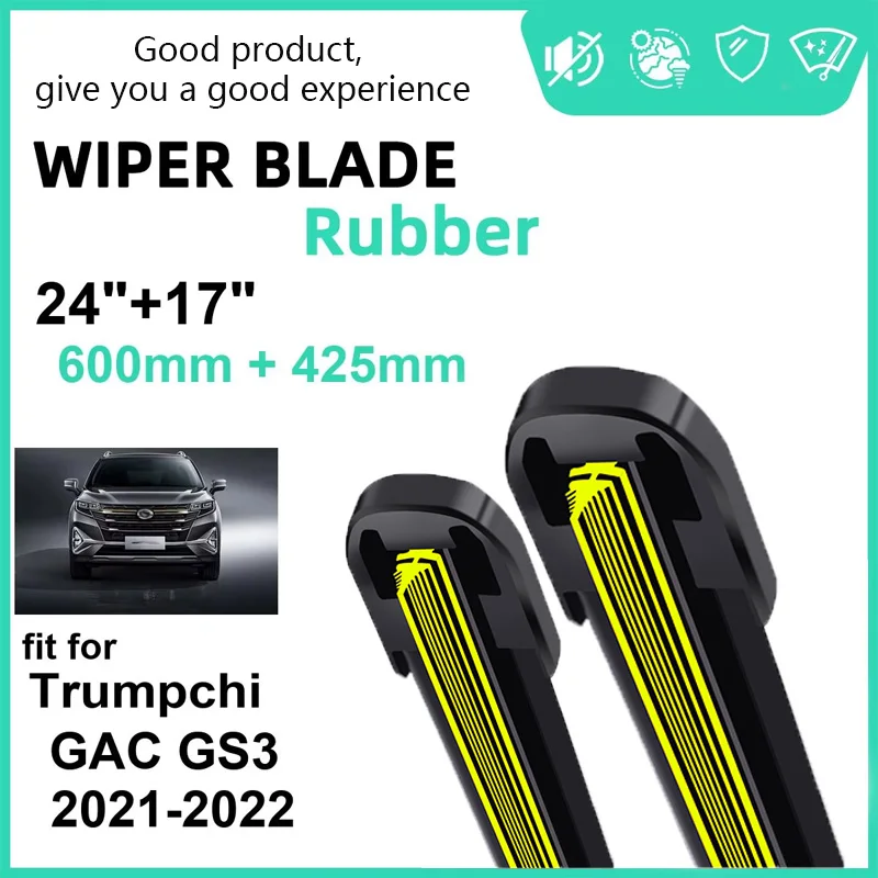 

Car Wiper for Trumpchi GAC GS3 2021-2022 24" + 17" Front Wiper Blades Brushes Cutter Accessories 2021 2022