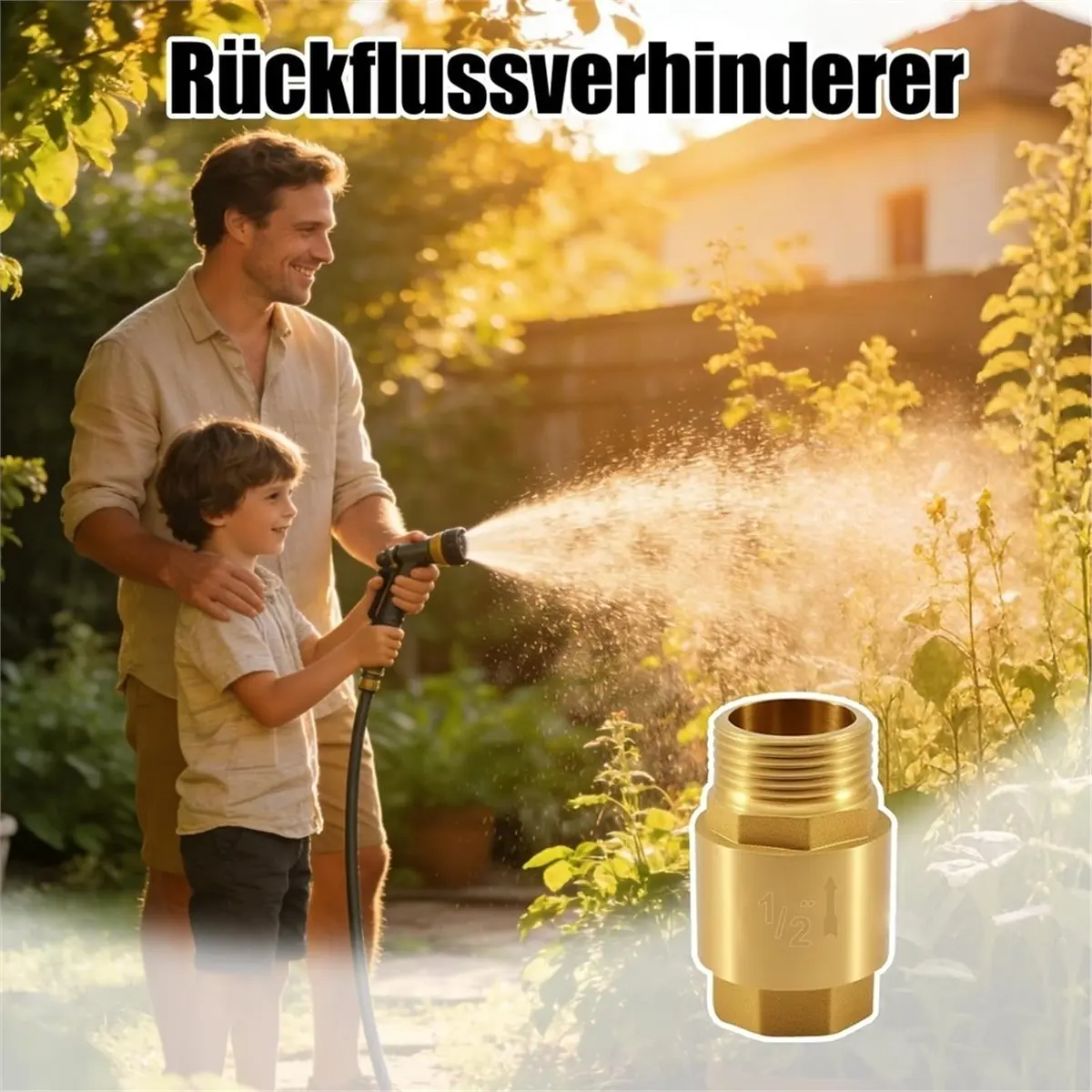 PHONE&GEAR Brass Check Valve Backflow Preventer Return Lift Return Valve Water,Rustproof and Waterproof 3/4