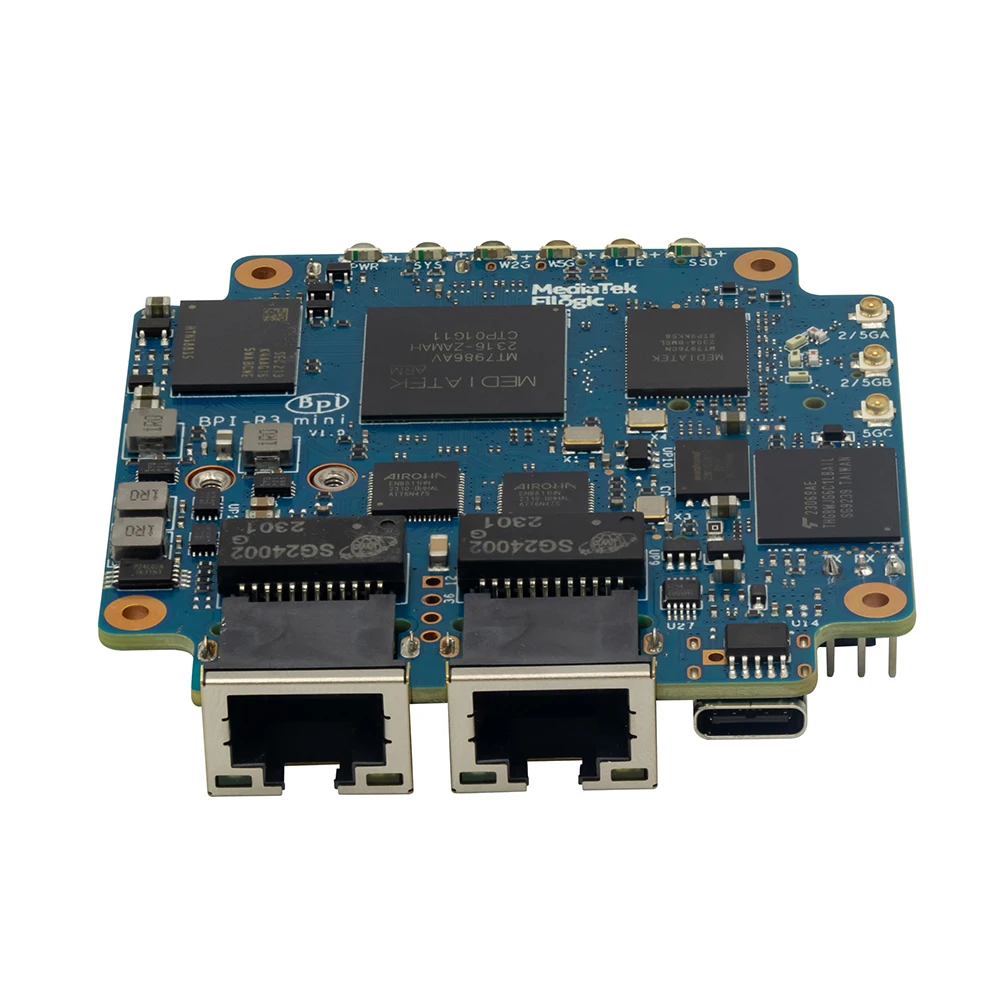 Imagem -03 - Banana pi Bpi-r3 Mini Router Board Mediatek Mt7986 2g Ram 8g Emmc Suporte Wi-fi6 2.4g 5g com Mt7976c Porta Ethernet 2x2.5g