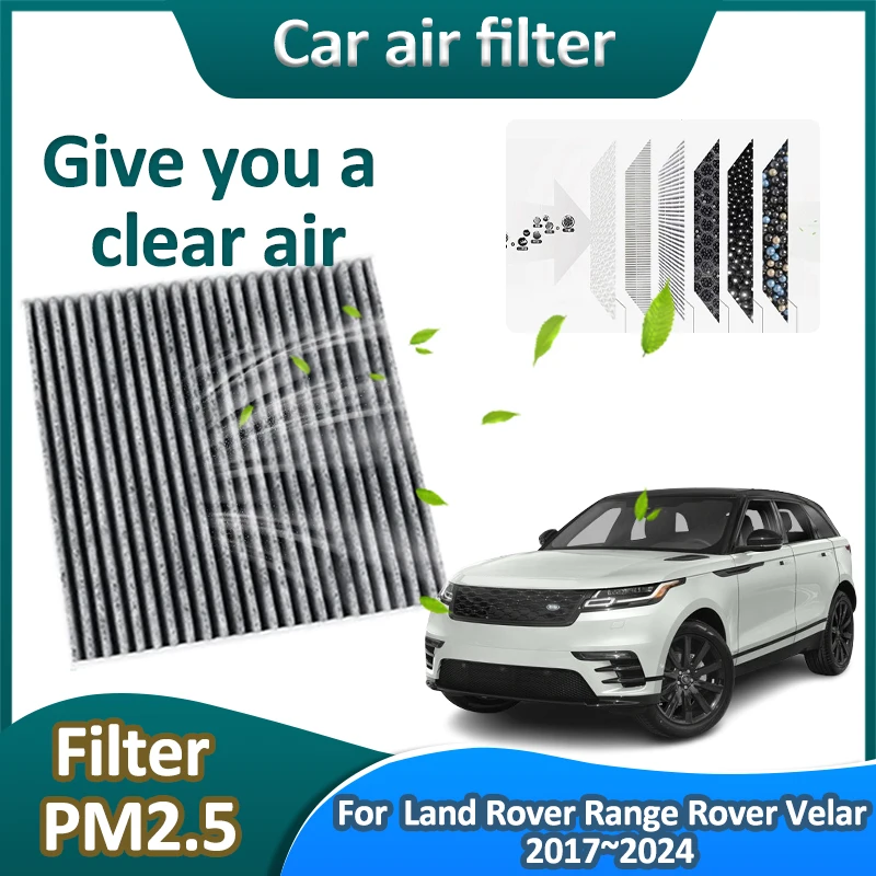 

For Land Rover Range Rover Velar 2017~2024 2023 Car Air Conditioning Filter Air Freshener Purifier Remove PM2.5 Car Accessories
