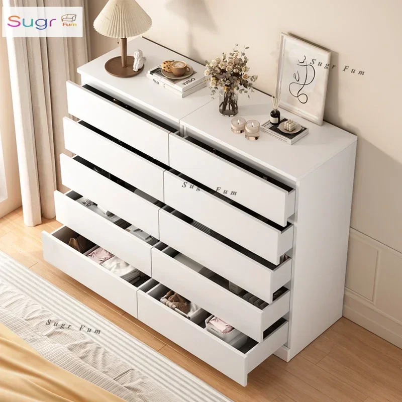 

Medieval style chest of drawers French retro walnut color drawer storage cabinet living room sofa side cabinet storage locker