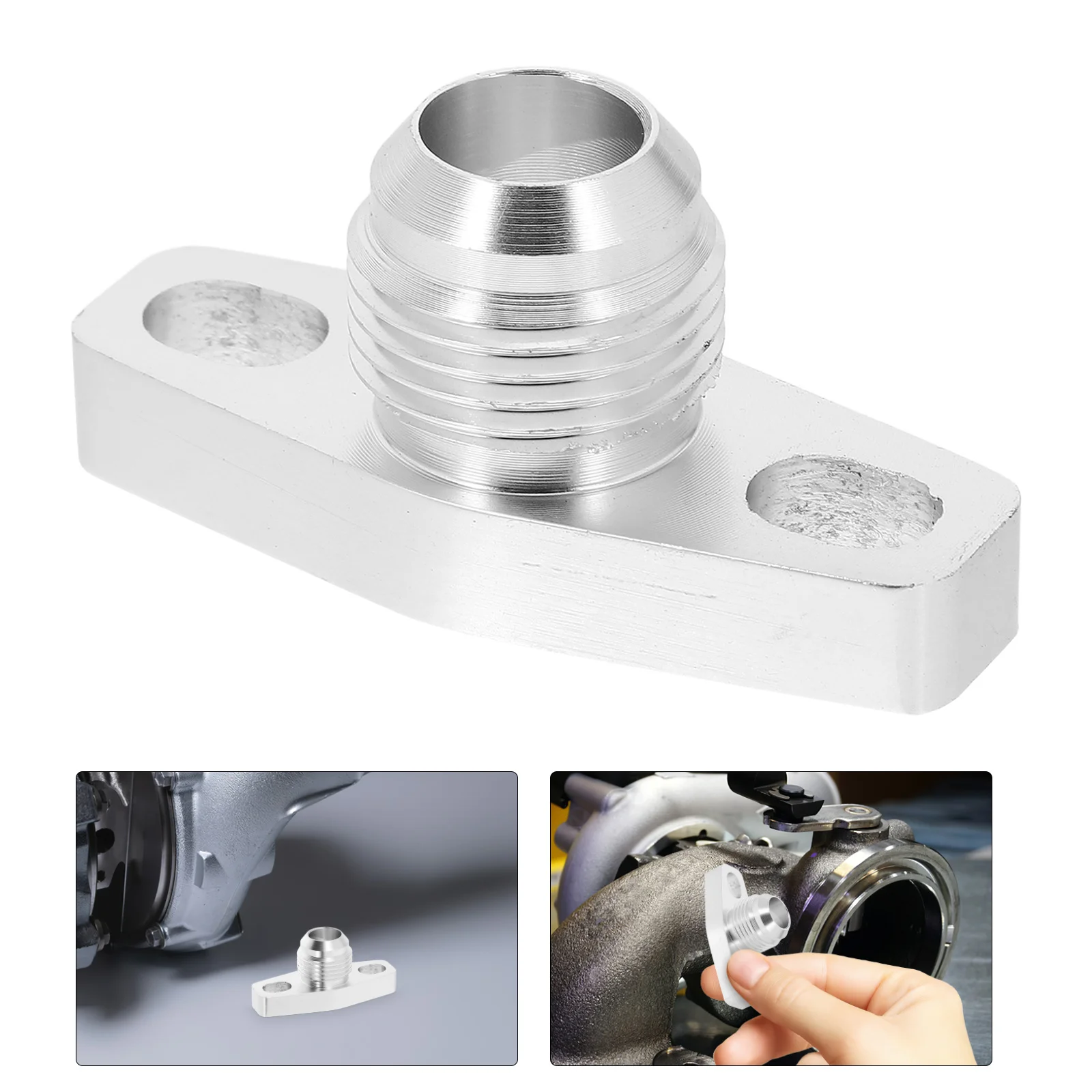 

Turbo Oil Return Drain Flange An10 Aluminum Alloy Turbocharger Fitting Heavy Duty Flange Auto Part Replacement