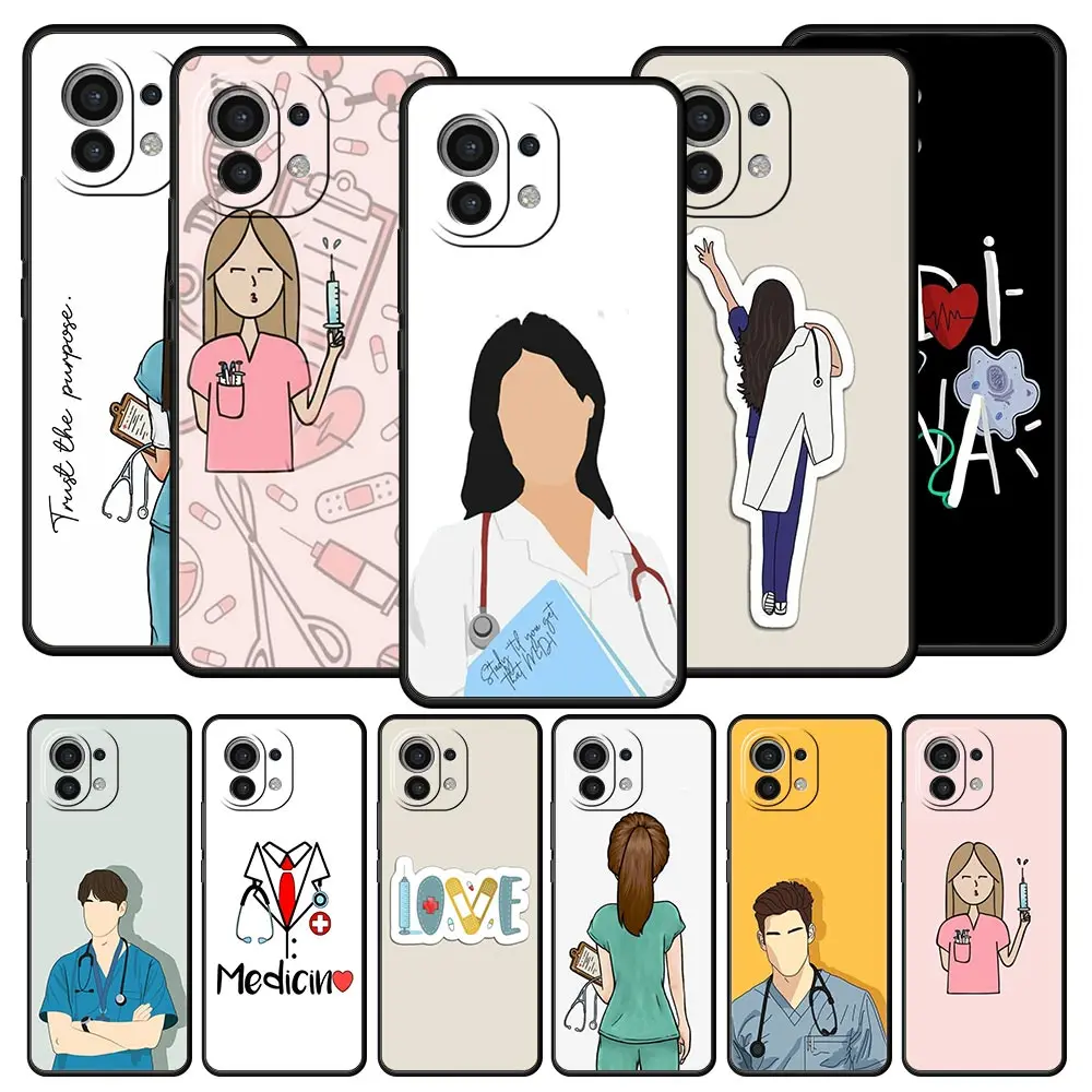 حافظة لهاتف شاومي Mi 15 14 13 12 11 Lite 14T 13T 12T 11T Pro Poco X6 X5 M3 X3 Pro F5 F4 غطاء معاطف للأطباء والممرضات الطب الطبي