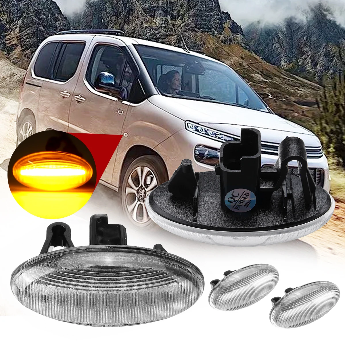 

Front Side Marker Lights Position Indicator Signal Light For Peugeot 107, 1007, 108, 206, 307, 407, 4007, 607, Partner, Expert