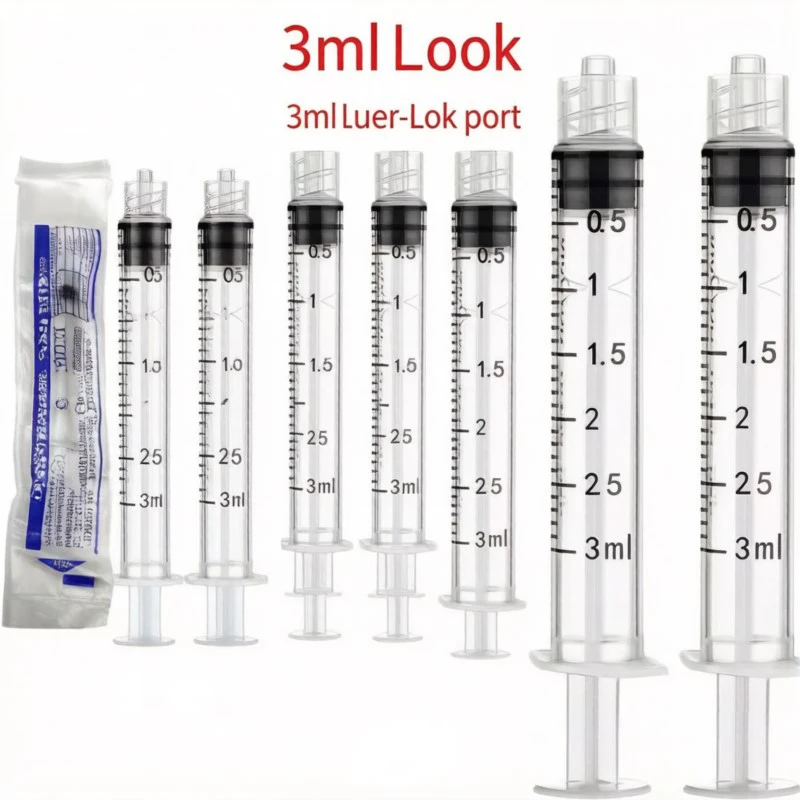 20 50 100Pcs 3ml/cc Plastic Disposable Luer Slip Syringe Sterilized Individually Packaged for Scientific Labs Measuring Watering