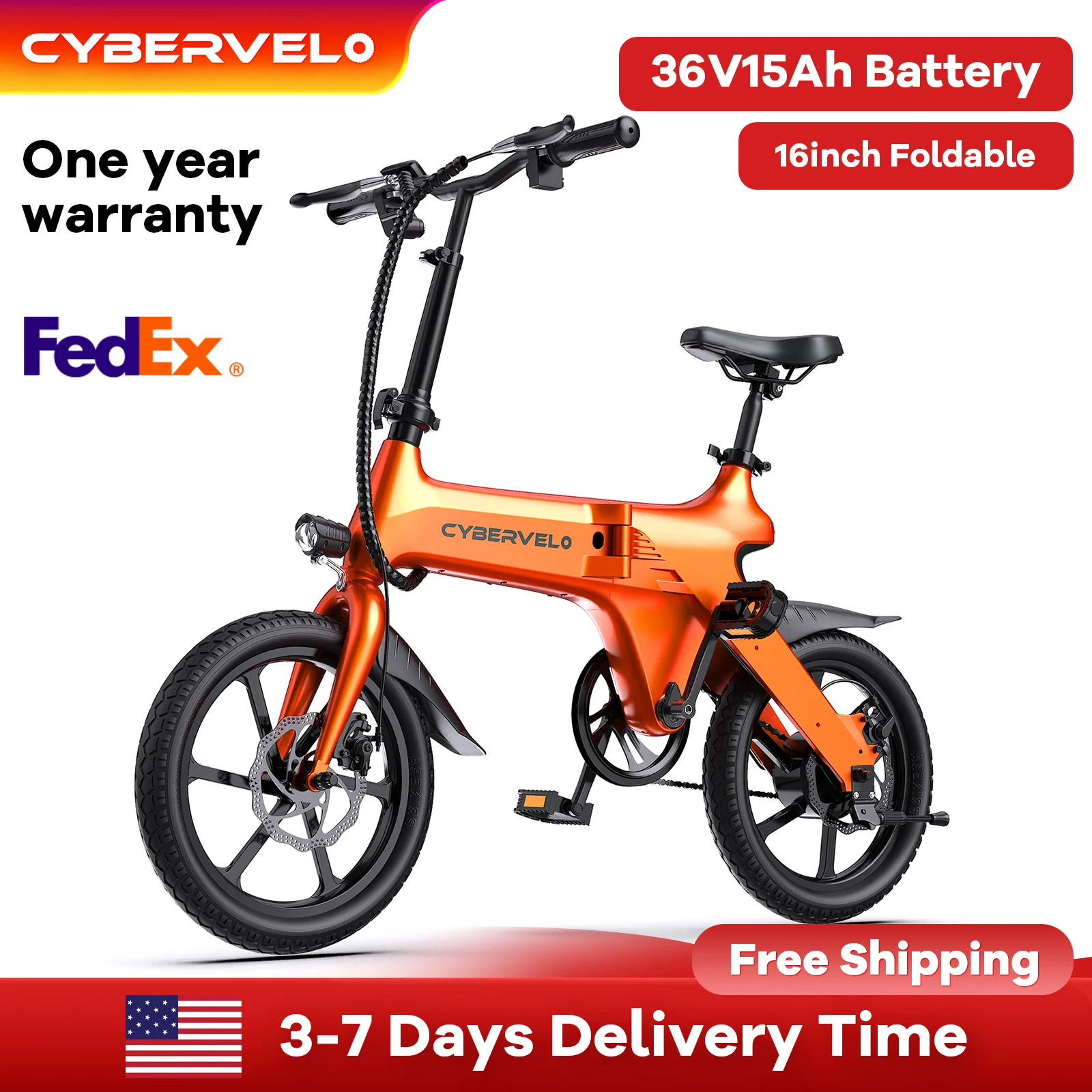 

Cybervelo 500W Peak Motor Foldable Ultra light weight E-Bike, City Commute Adult Electric Bike, 15ah 20MPH Long Ranege EK13