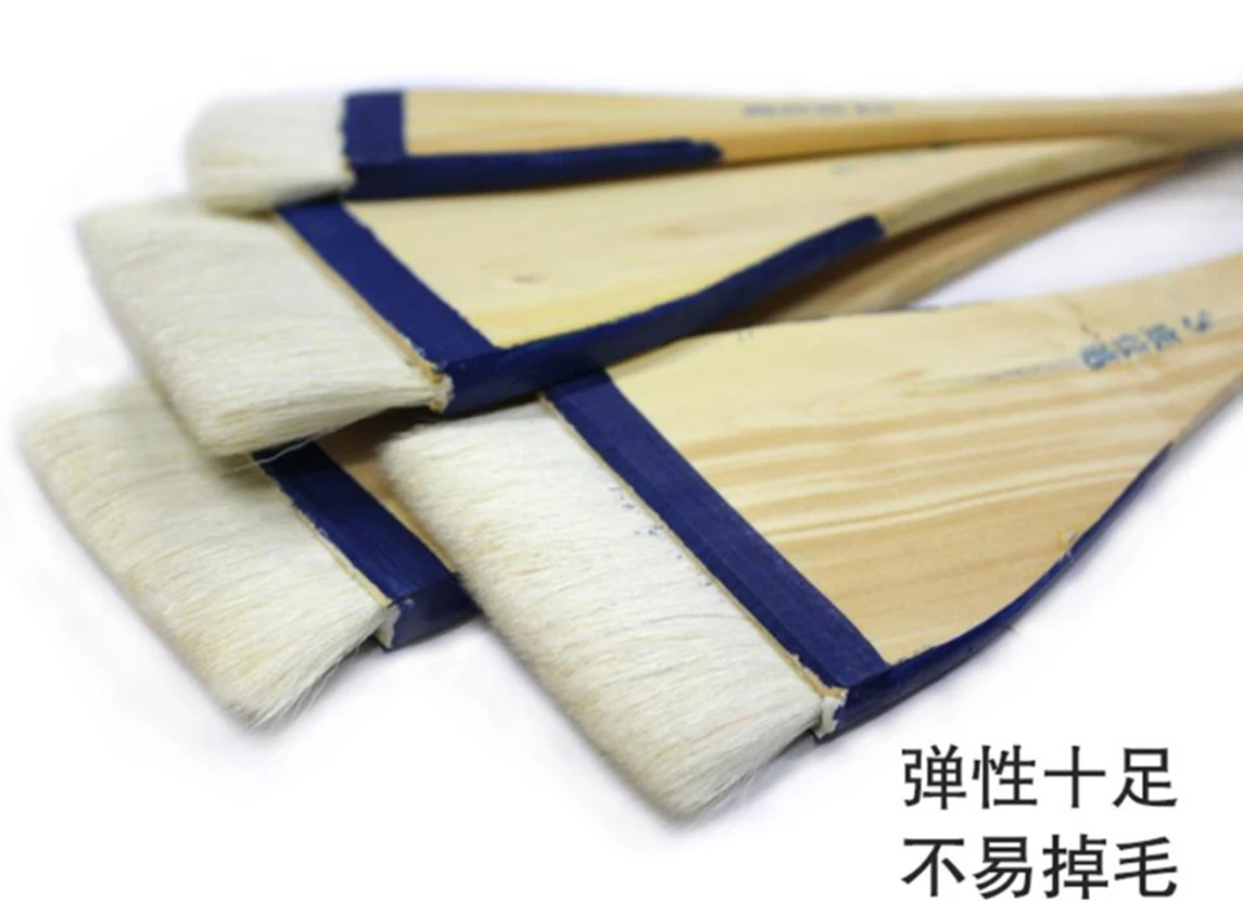 GOAT HAIR FLAT HAKE  Painting BRUSH - SET OF FOUR