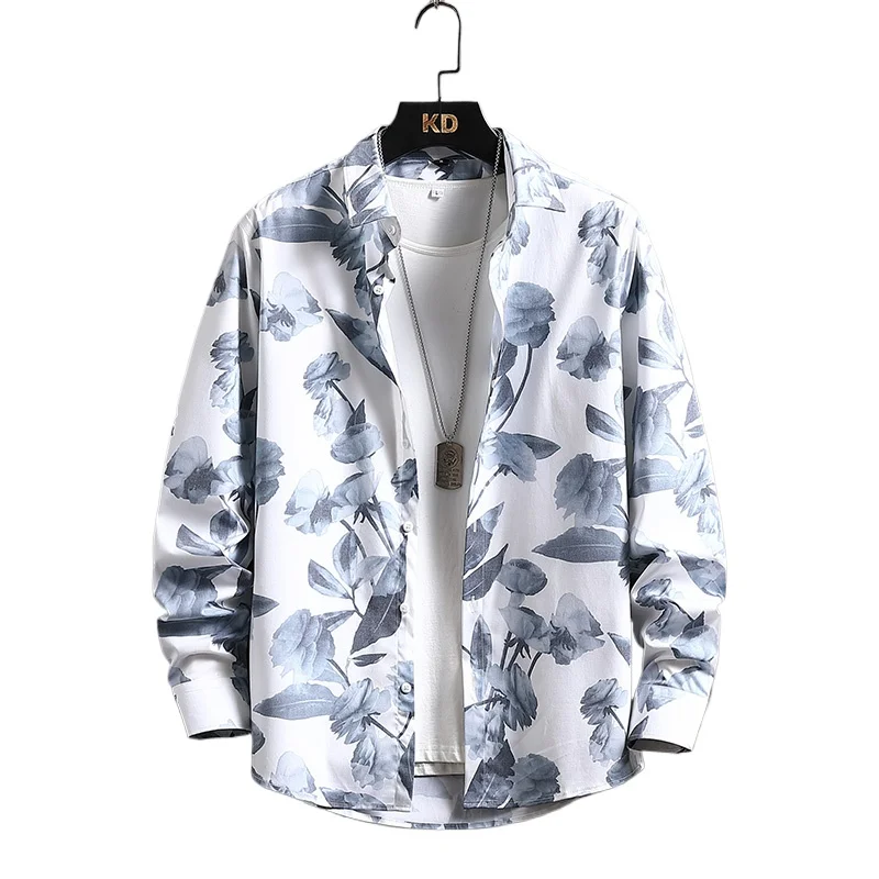 

Мужская модная рубашка с длинным рукавом, весенне-летняя коллекция, устойчивая к сминанию, премиум-класса, легкая, деловая, с принтом, для офиса, комфортная, для работы