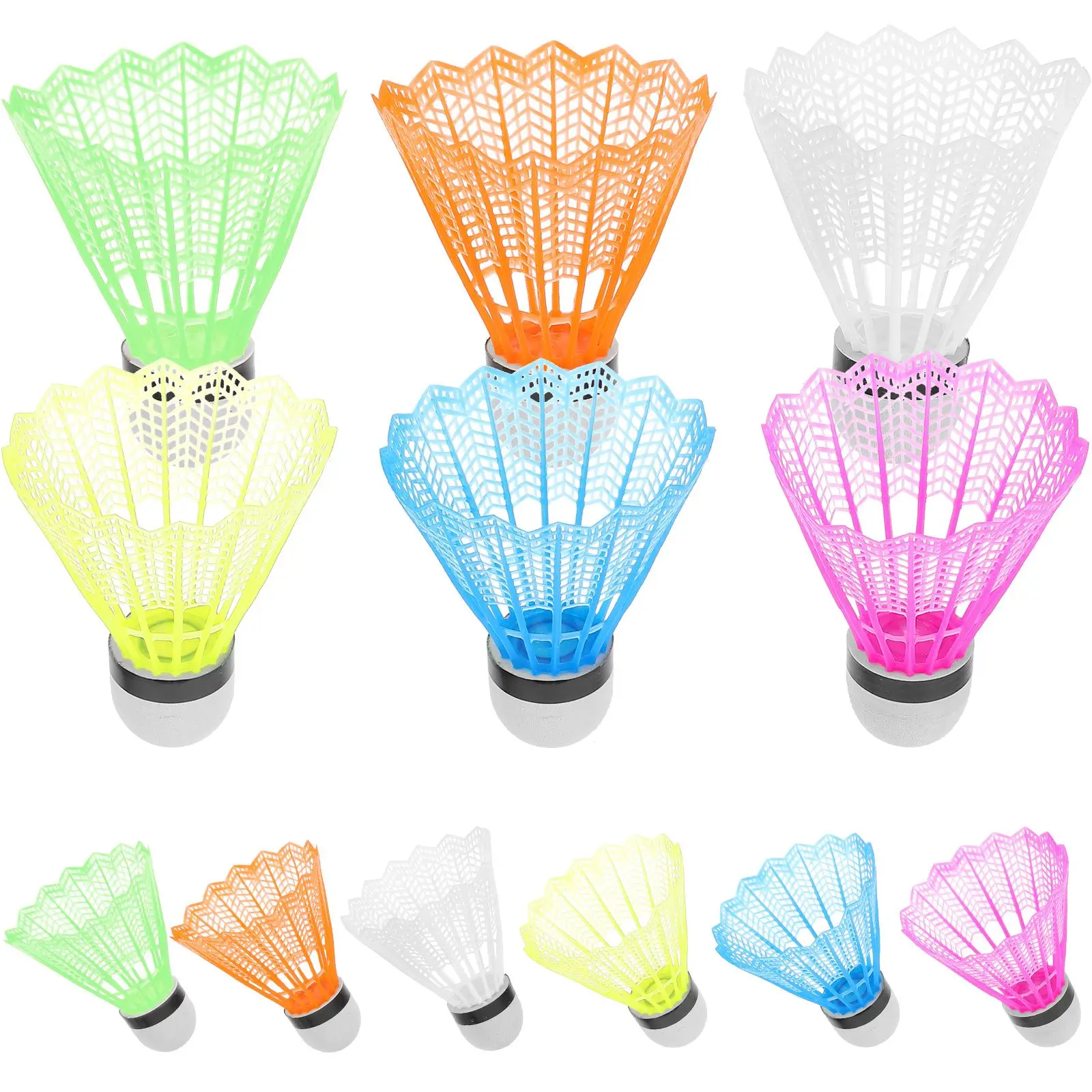 Plastic Badminton Shuttlecocks Accessories Colorful Exercising Outdoor for Kids Beginner