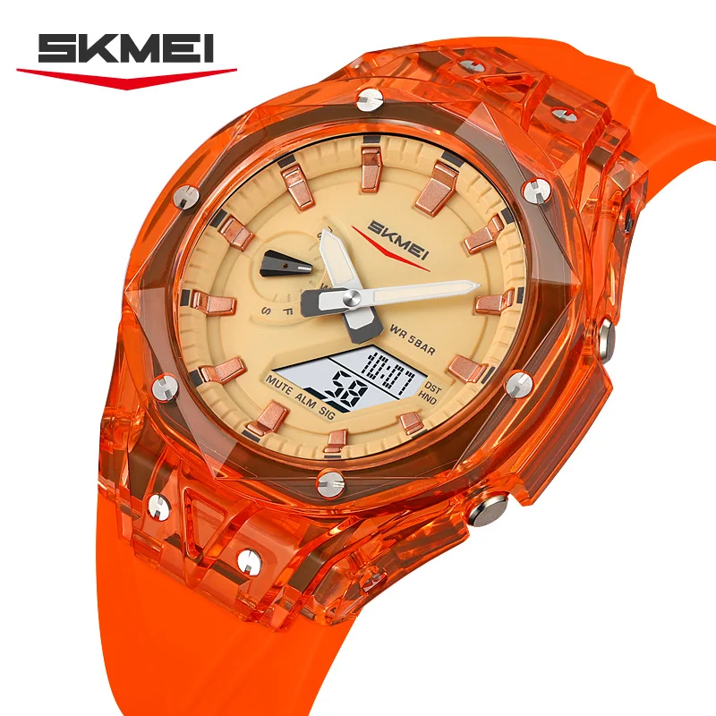 SKMEI 2411 Electronic Circle Fashion Men's Watch Summer Time Countdown Sports Digital Watch Waterproof Alarm Clock Reloj Hombre