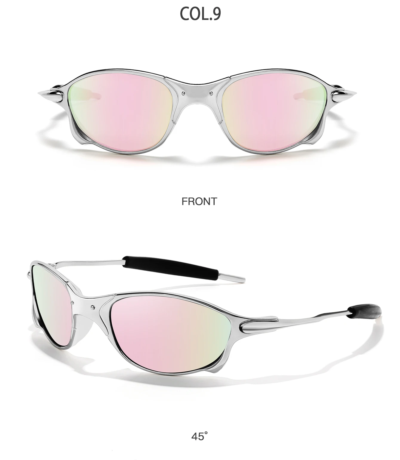Polarisierte Sonnenbrille für Männer und Frauen, Metallrahmen-Brille mit UV-Schutz für Outdoor-Sportarten, Radfahren, Laufen, Wandern, Fahren – Detail 11
