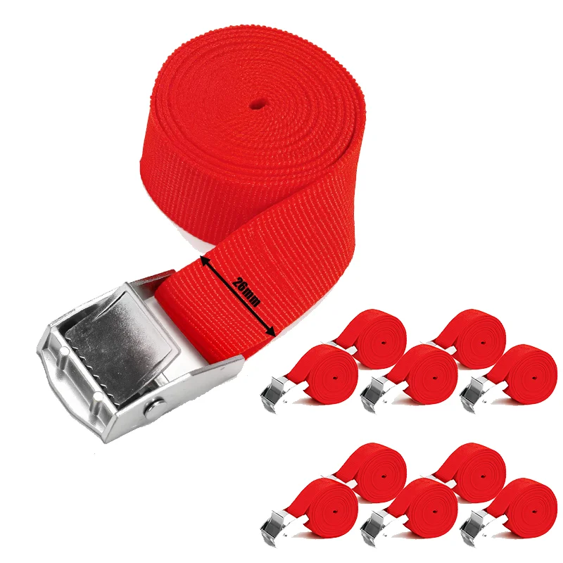10pcs 2M Zinc Alloy Pressure Buckle Pallet Cargo Straps Luggage Fixed Car Fixed Tightener Tensioner Straps Ratchet Tie-Down Belt image 6