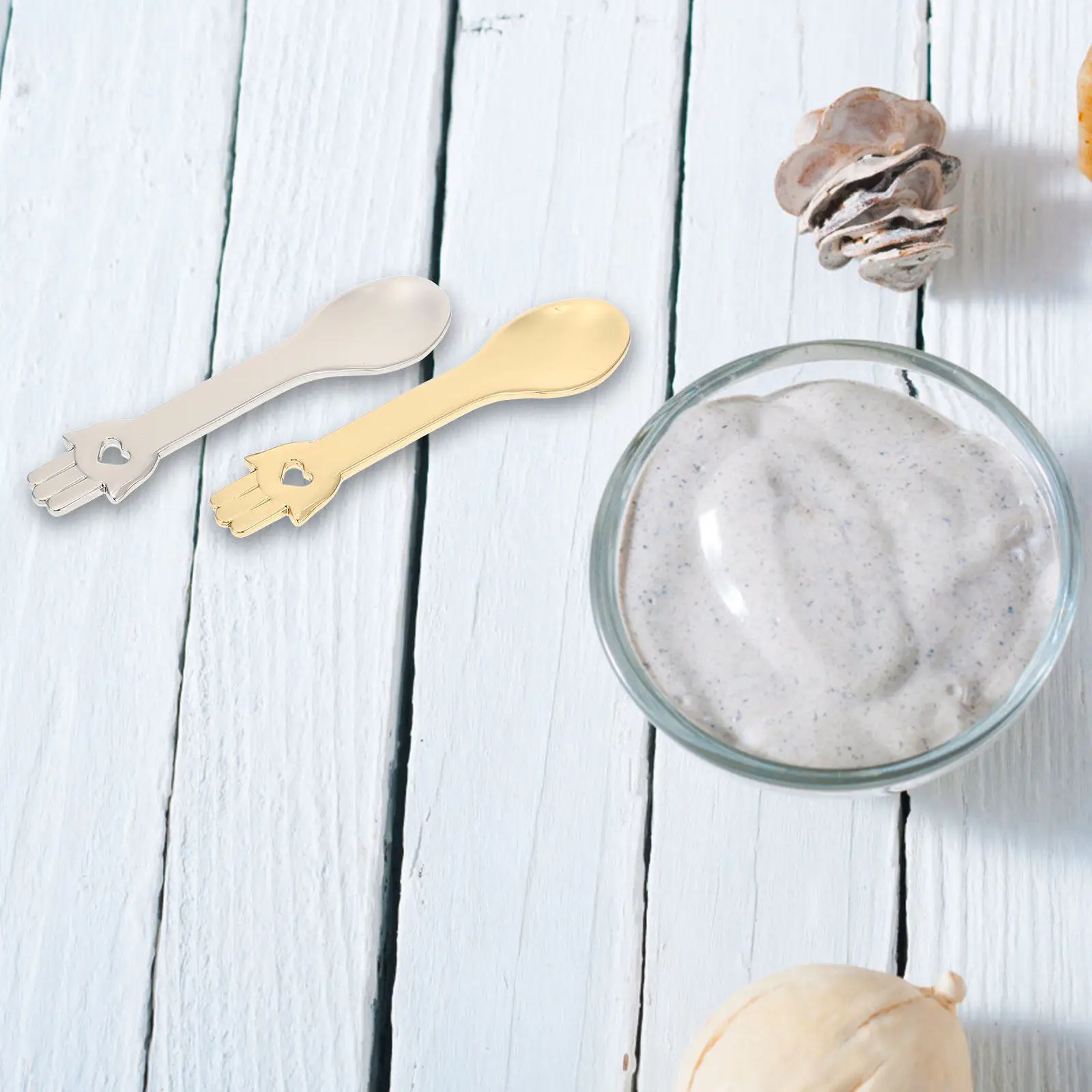 4Pcs Lightweight Zinc Alloy Spoons for Face Cream Eye Cream Facial Mask Lotion Application Skincare Beauty Scoop Makeup