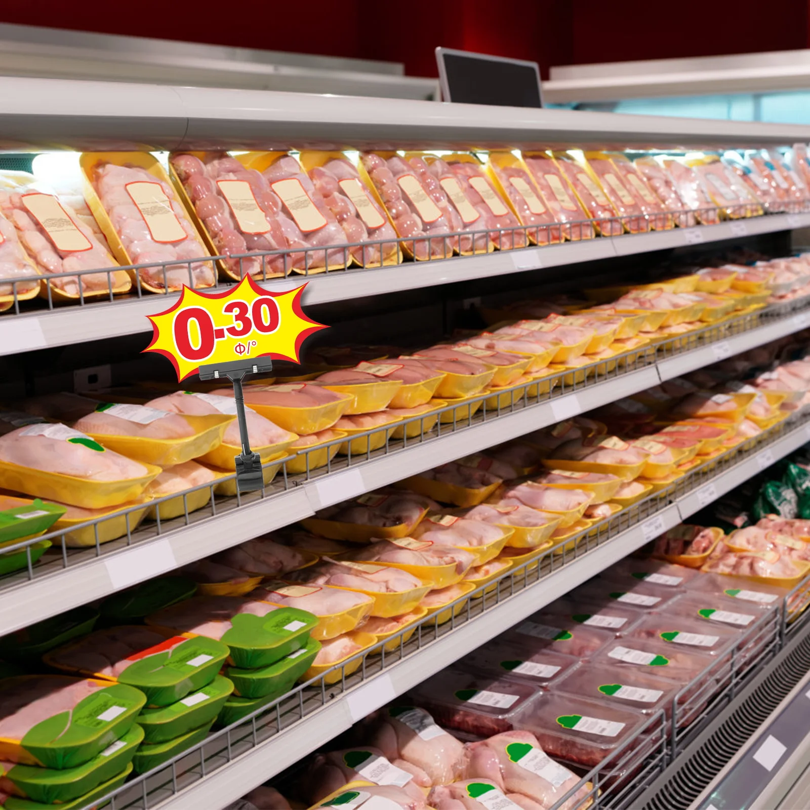 

4Pcs Supermarket Promotion Clips Adjustable Plastic Sign Holders Price Tag Display Clamp Advertising Merchandising Label Clip