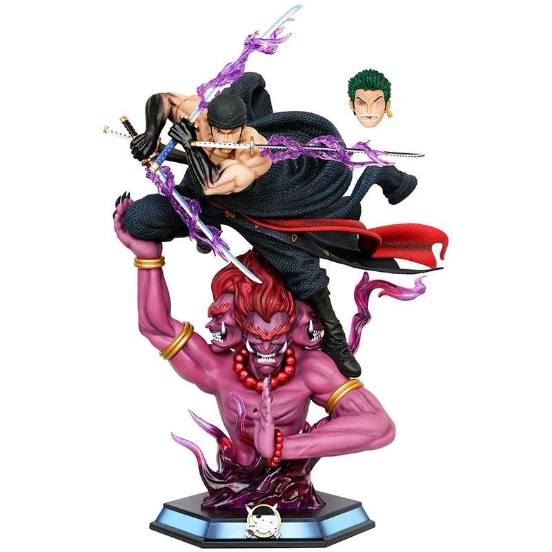 Tamanho grande One Piece Roronoa Zoro Três lâminas Sa-máximo Estilo: Asura 3 Facas Flow Ver. GK PVC Action Figure Estátua Brinquedos Boneca
