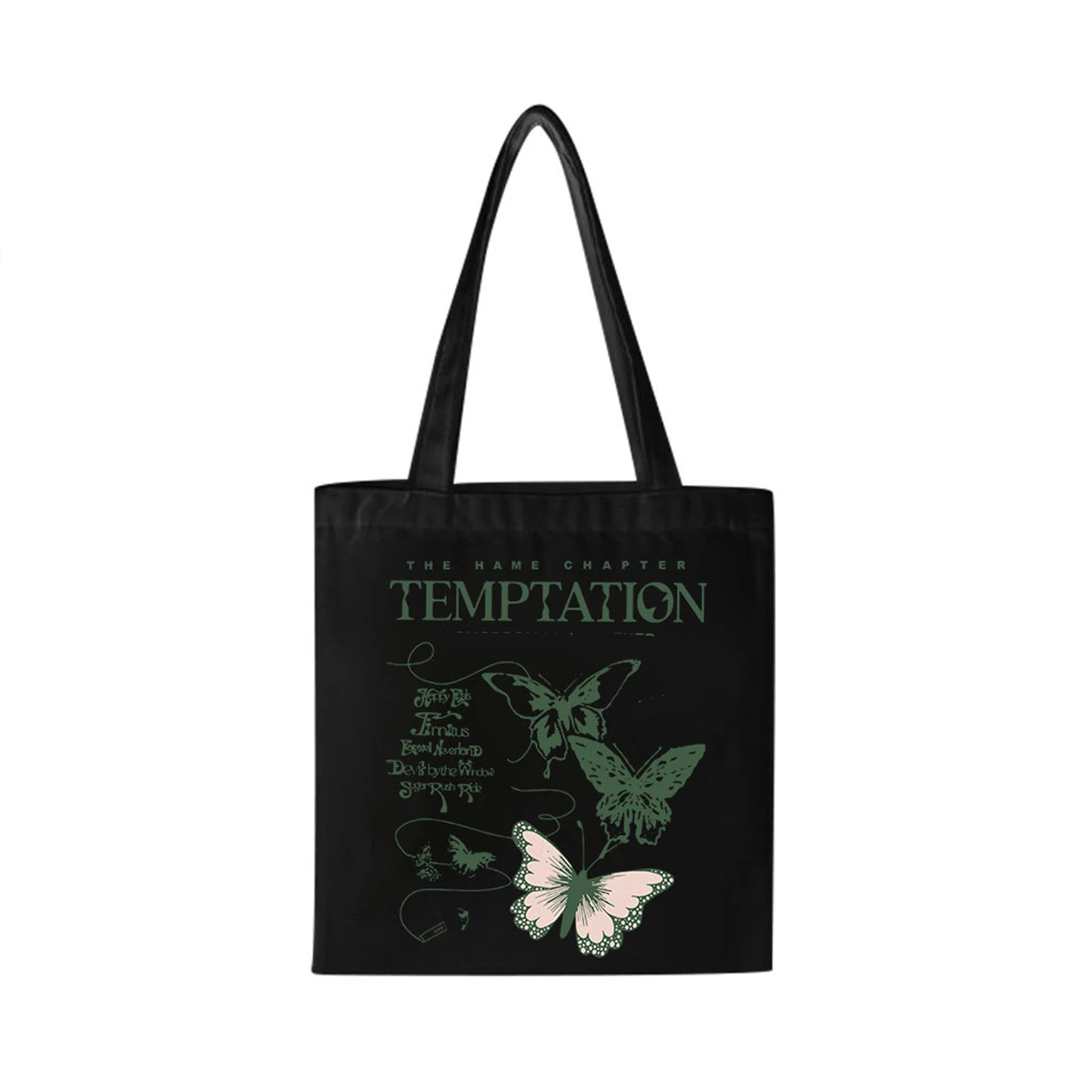 KPOP YeonJun THE HAME CHAPTER Casual Canvas Bag Butterfly LOGO borsa per la spesa a tracolla con cerniera di grande capacità SooBin Concert Gift