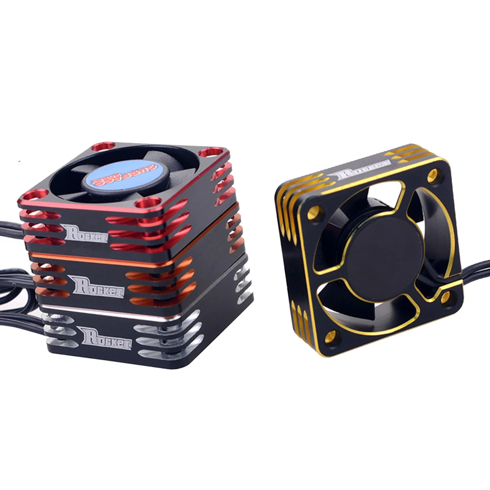 SURPASS HOBBY 2PCS Cooling Fan 25 30 35 40 50mm Rocket Heat Dissipation Fans Metal Motor Fan Cover for Brushless Motor RC CAR